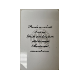 Carte affaire"Prière troisième étape" (pqt 100)