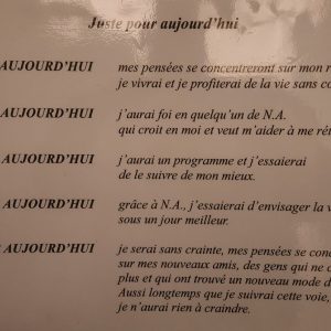 Affiche "Prière Juste pour aujourd'hui" (17''x11'')